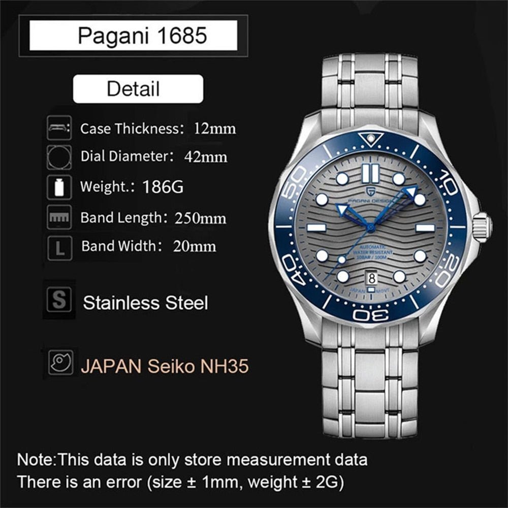 2023 PAGANI Wave Series Automatic Men's Wristwatch - Westies Watches