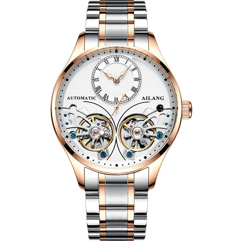 AILANG Mens automatic watch with double open heart design - Westies Watches