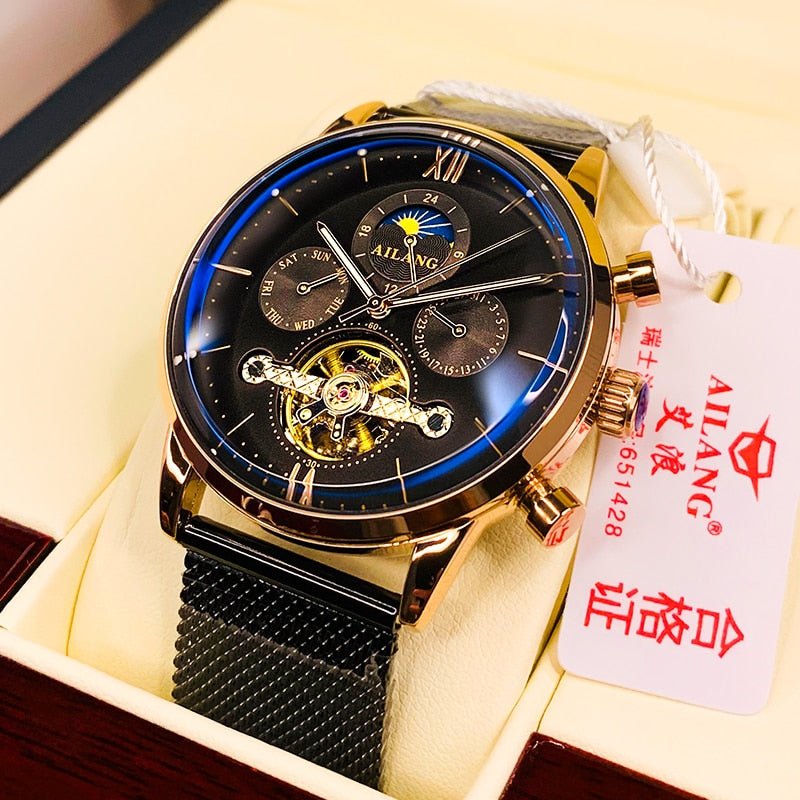 Apnuonr Golden Tiger Watch Fashion Classic Diamond Men's Watch Mechanical  Automatic Winding 2022 New Luxury Watch - Mechanical Wristwatches -  AliExpress