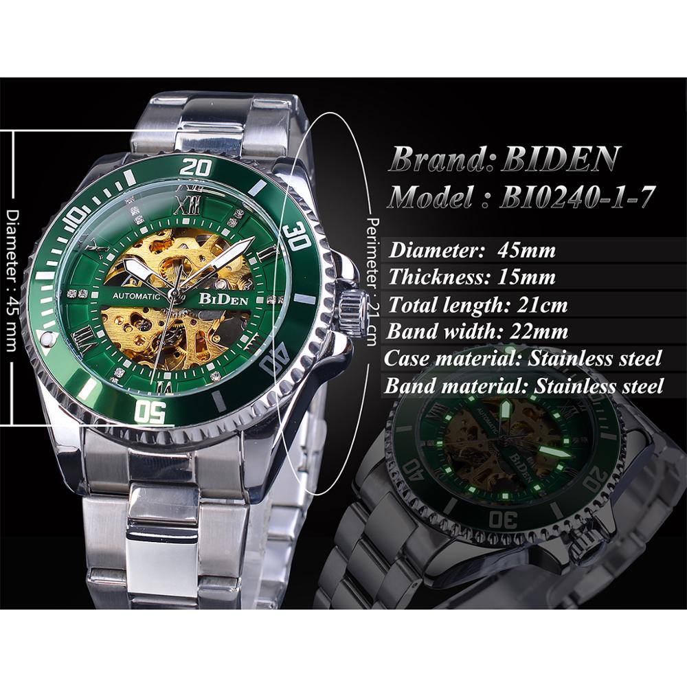 BIDEN 2023 Men's Skeleton Dial Automatic Watch - Westies Watches