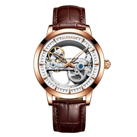 GLENAW Men's Automatic Skeleton Wristwatch - Westies Watches