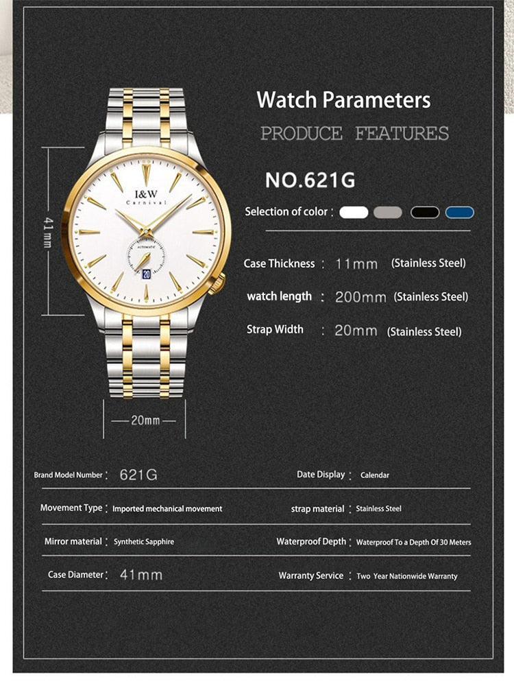 I&W CARNIVAL Automatic Mens Wristwatch - Westies Watches