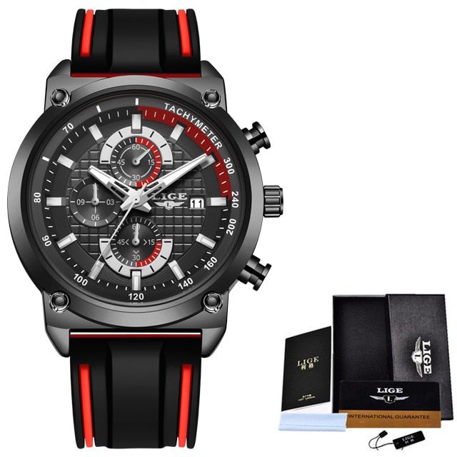 LIGE Sports Chronograph Men's Quartz Wristwatch - Westies Watches