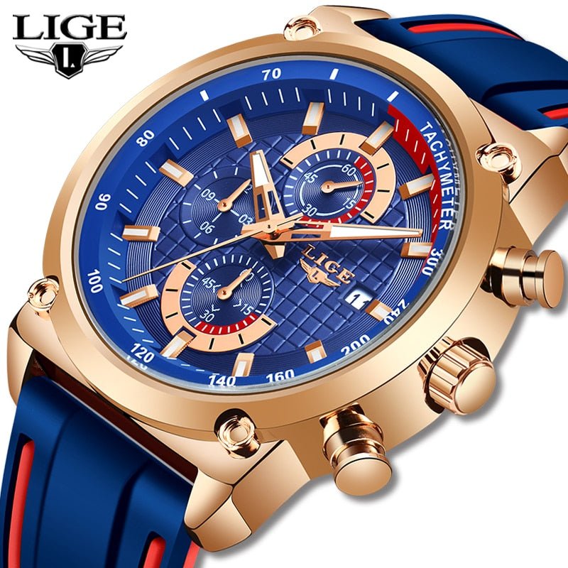 LIGE Sports Chronograph Men's Quartz Wristwatch - Westies Watches