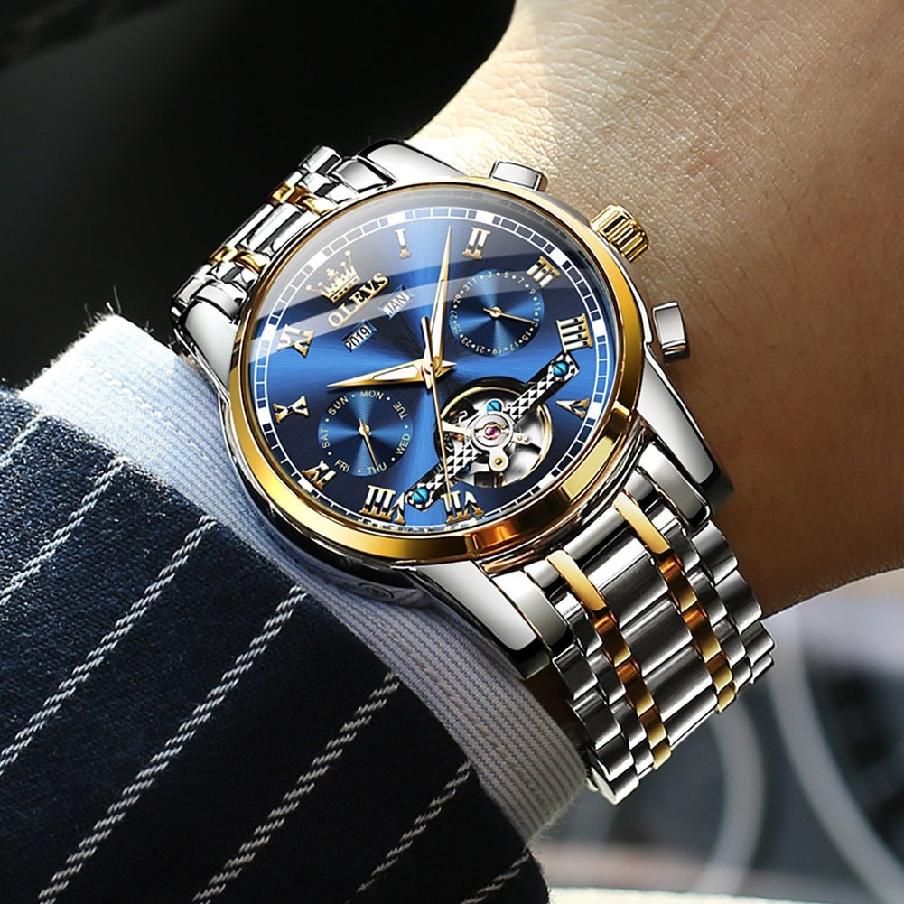 OLEVS Men's Automatic Wristwatch with Open Heart design - Westies Watches