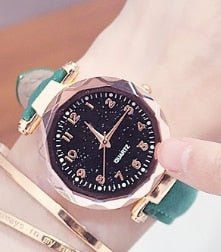 SHSHD Women Casual Quartz Watch with Starry Sky Dial - Westies Watches