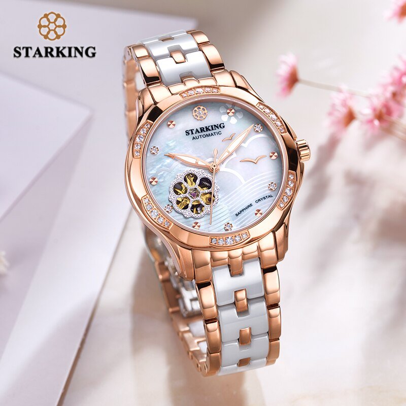 STARKING 34mm Ladies Automatic Watch with Open Heart Design - Westies Watches